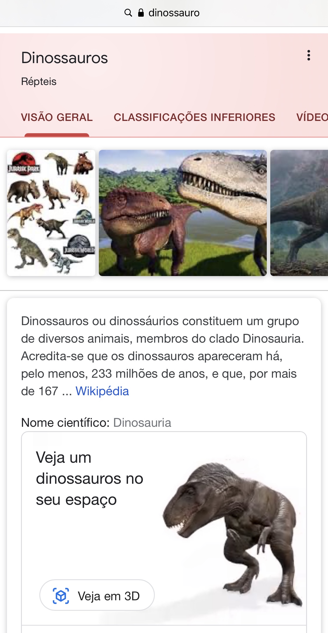 Google permite ver animais em 3D como se estivessem aonde você está –  Jornal do Estado do Rio